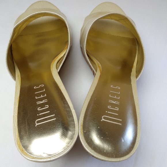 Nickels 'Mars Cream' WEDGE SLIDE Sandals 8.5 - Picture 7 of 13